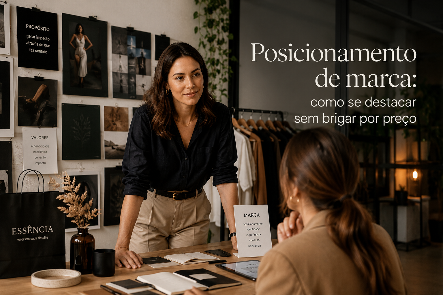 Empreendedora posicionando sua marca com clareza e diferenciação